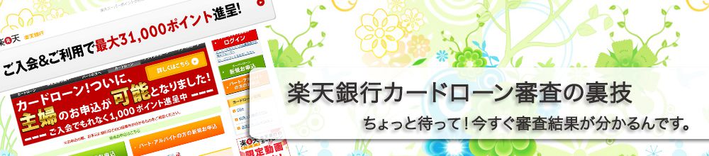 楽天銀行カードローン審査結果の確認方法 PC